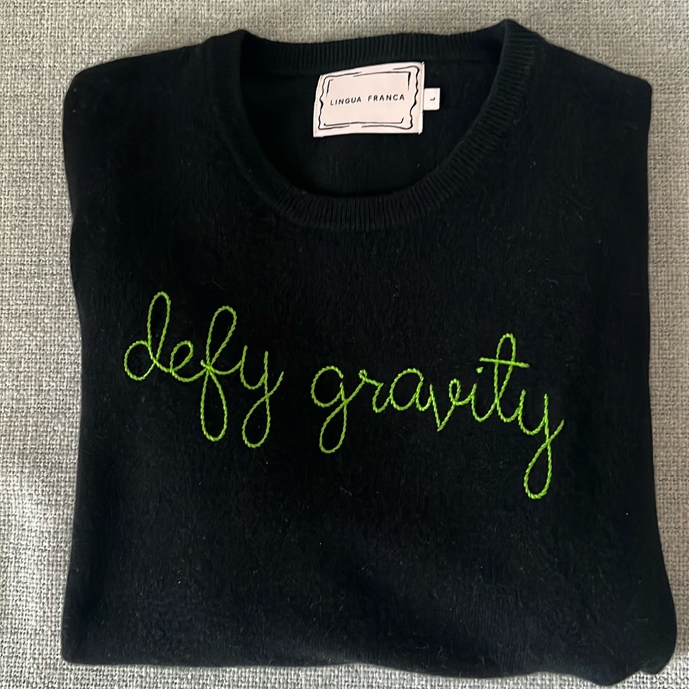 Brand New Lingua Franca Wicked “Defy Gravity” Cashmere Sweater